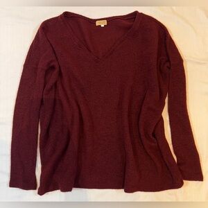 Piko 1988 Deep Red V-Neck Sweater
